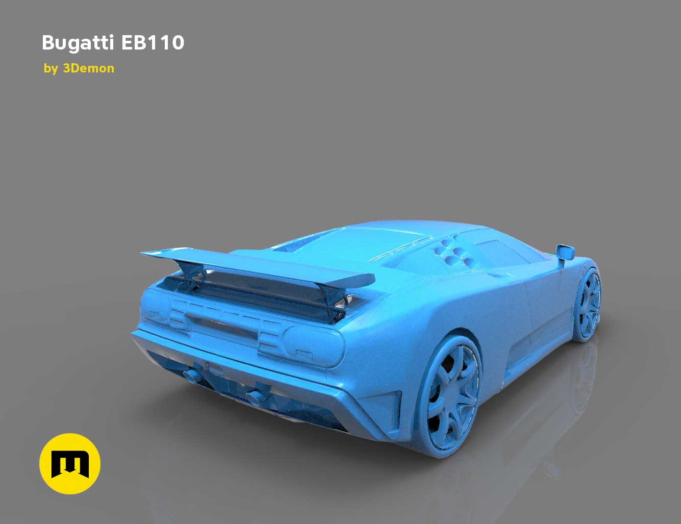 The mid-engine sport car - Bugatti EB110 3D print model