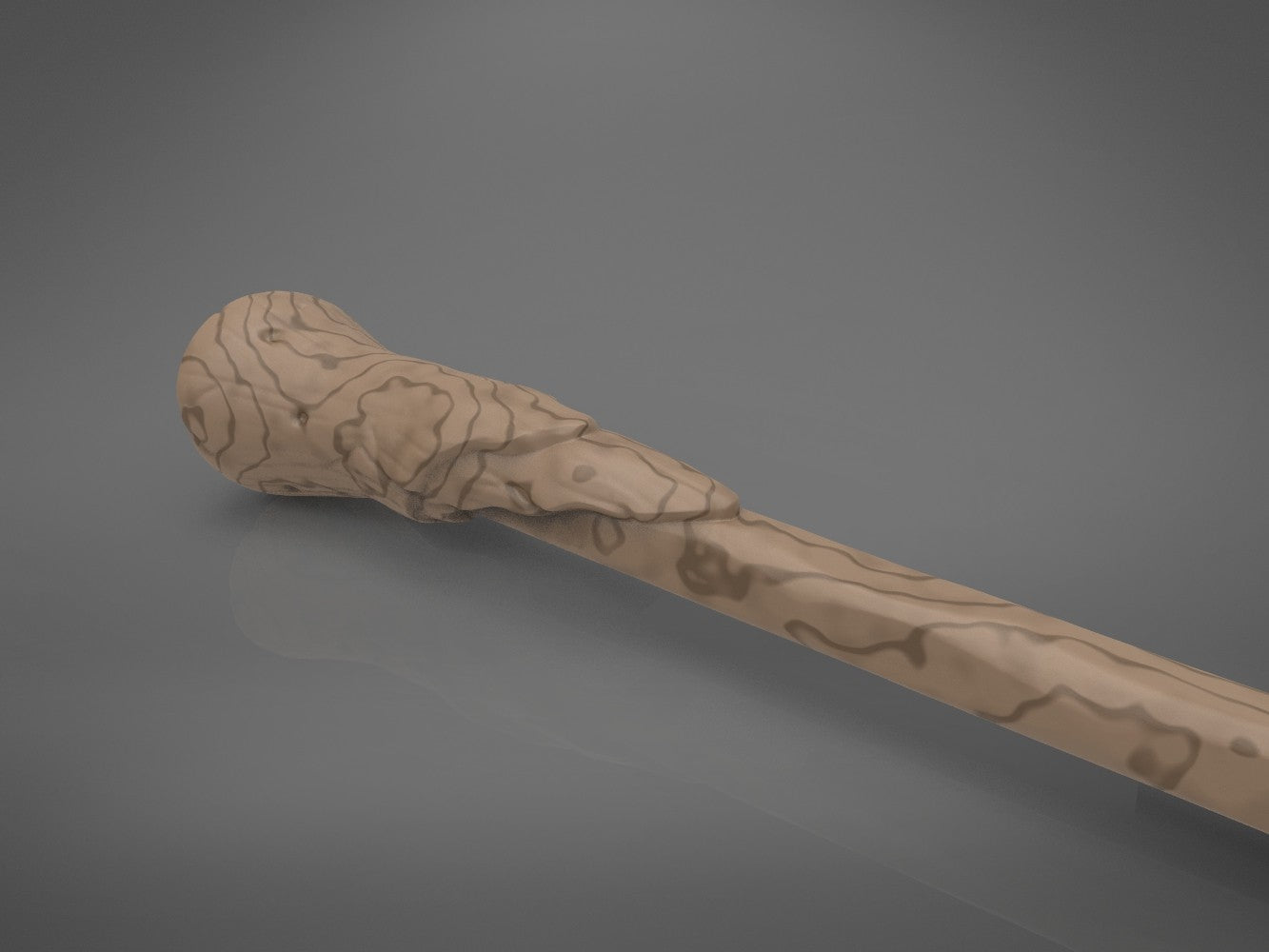Second detail render showing grip transition between handle and shaft on Ron Weasley's 2nd wand model