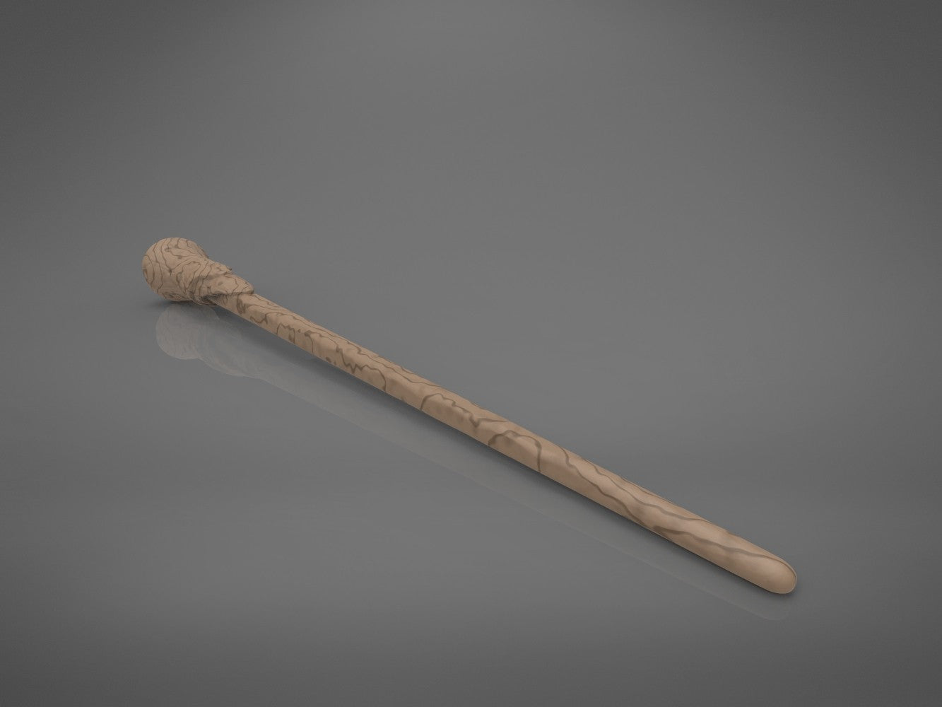 Secondary main render of Ron Weasley's 2nd wand 3D model at slight angle on neutral background