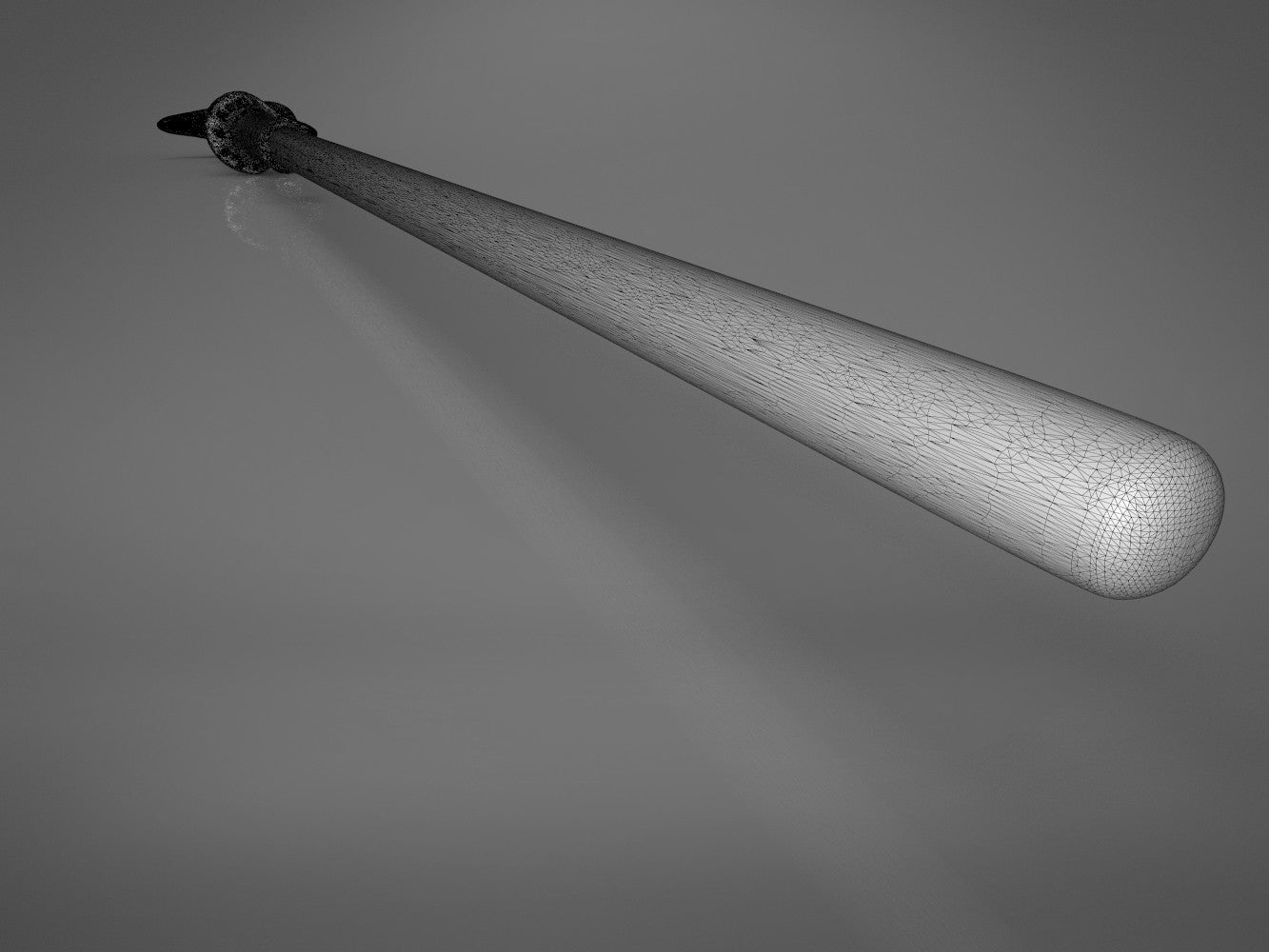 Fourth detail render of the central mid-section of Lord Voldemort's wand with asymmetric surface bumps