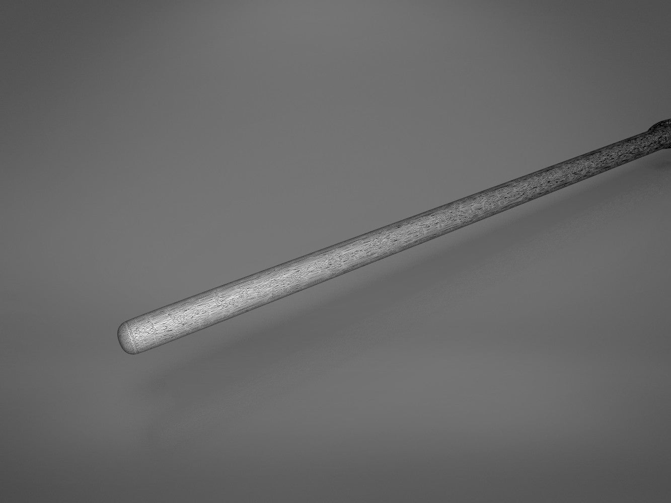 Fifth detail render of Lord Voldemort's wand showing rough gnarled surface texture near the grip