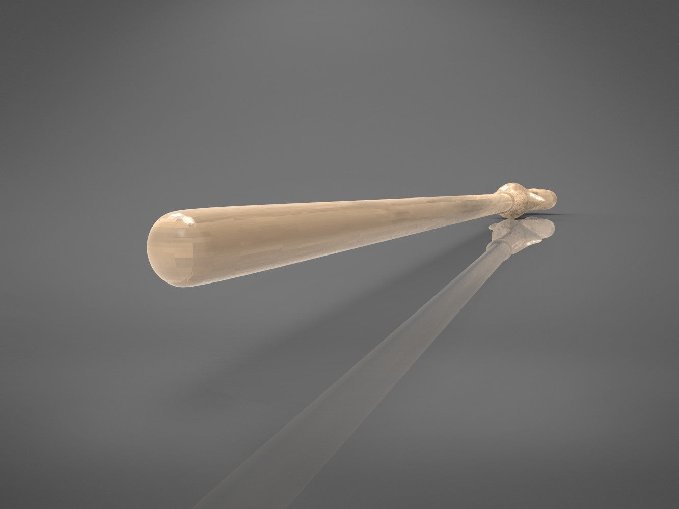 Macro detail render of bone-like irregular surface texture on Lord Voldemort's 3D printable wand shaft