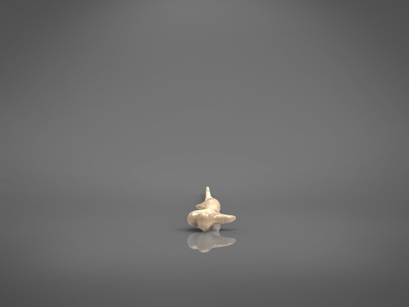 Left-side perspective render of complete unpainted grey Lord Voldemort's wand 3D printable model