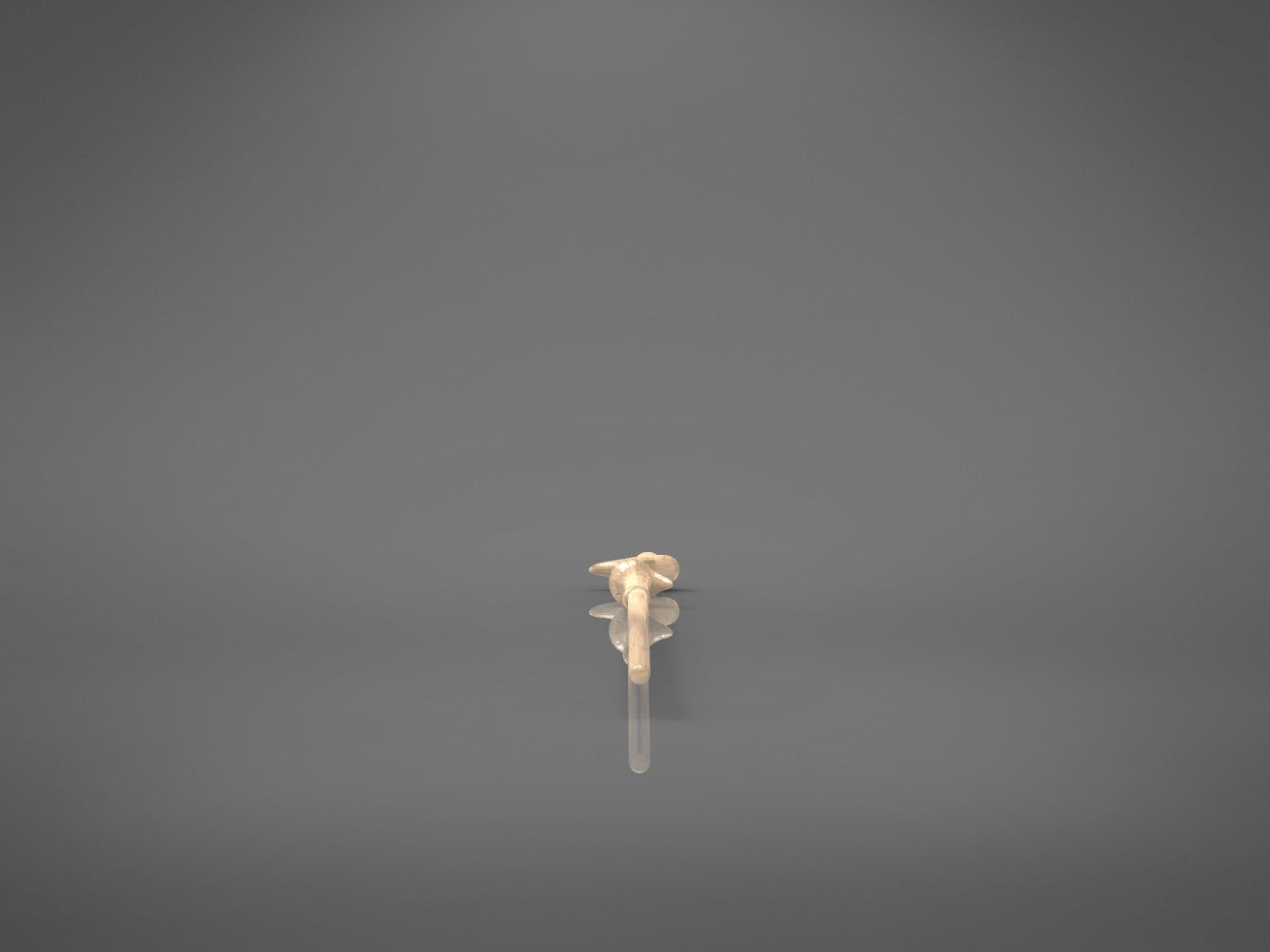 Right-side perspective render of grey Lord Voldemort's wand 3D model showing slim tapered shaft