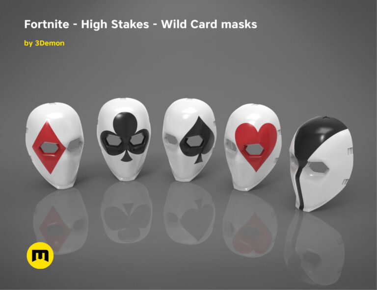 Fortnite - High Stakes - Wild Card masks bundle 3D print model — 3D printable STL model