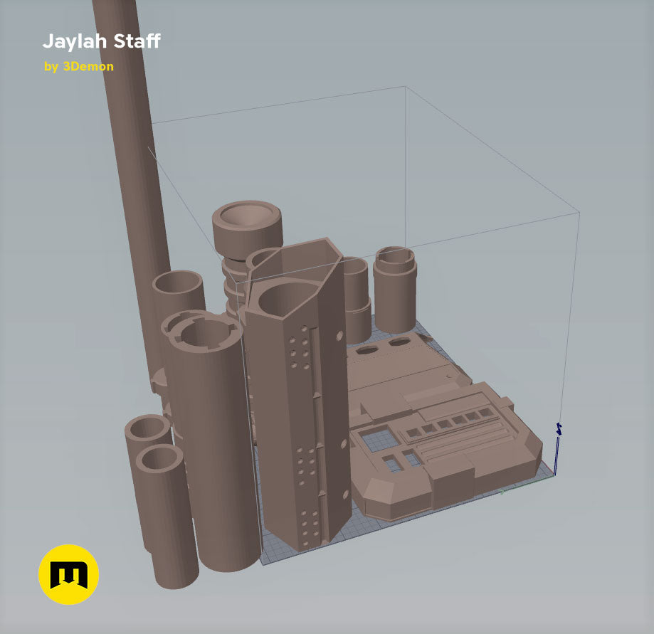 Jaylah Extendable Staff - Star Trek STL, modular tube assembly, 3D print cosplay prop