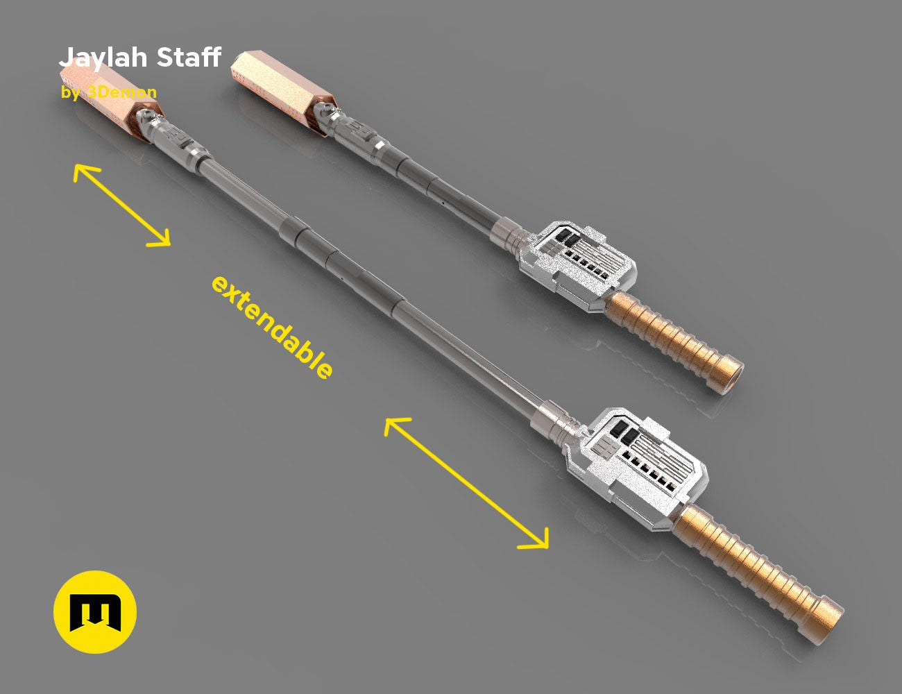 Jaylah Extendable Staff - Star Trek STL, two-section sci-fi cosplay prop, 3D print