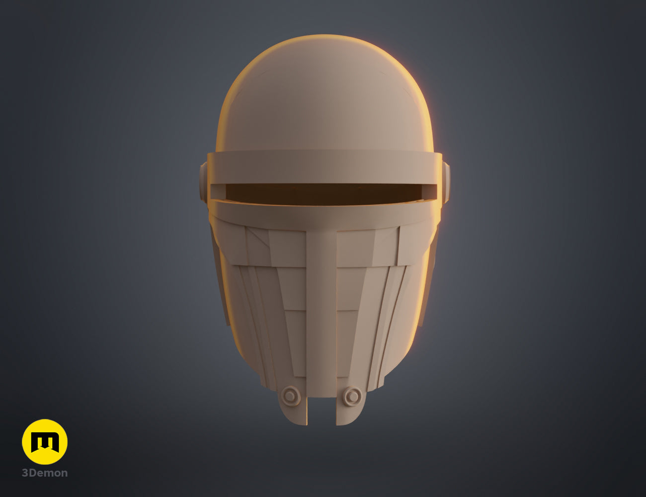3D model of Darth Revan Helmet STL, front view textured 3D render cosplay prop