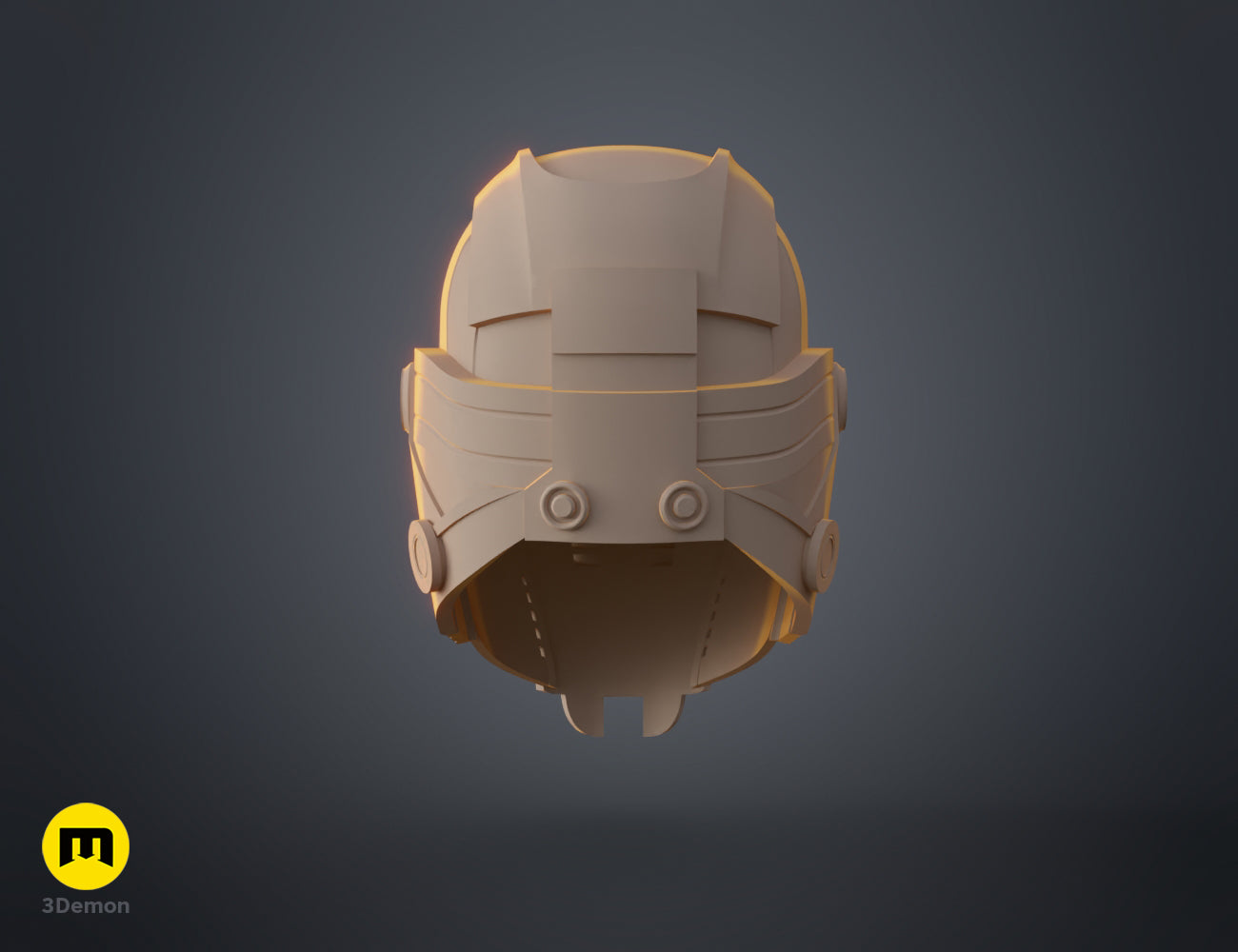 Printable 3D model of Darth Revan Helmet, front view textured 3D render cosplay prop