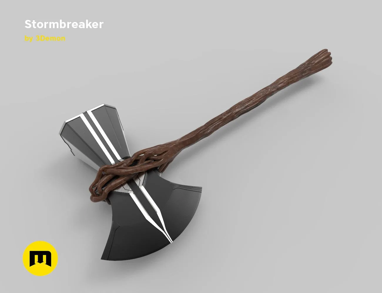 Stormbreaker - Thor Axe STL, textured 3D render of battle-ready cosplay prop, 3D print weapon