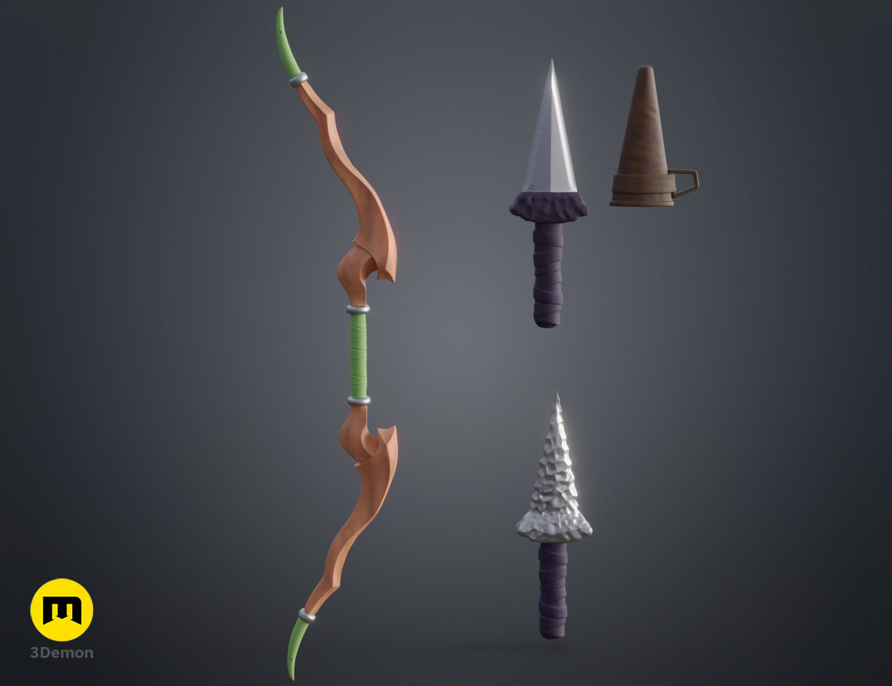 High elf Archer´s bow + dagger Goblin Slayer — 3D printable STL model