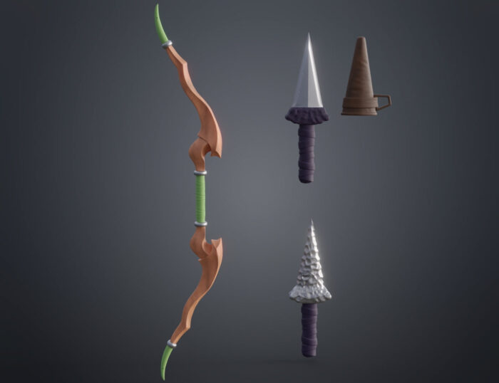 High elf Archer´s bow + dagger Goblin Slayer — 3D printable STL model
