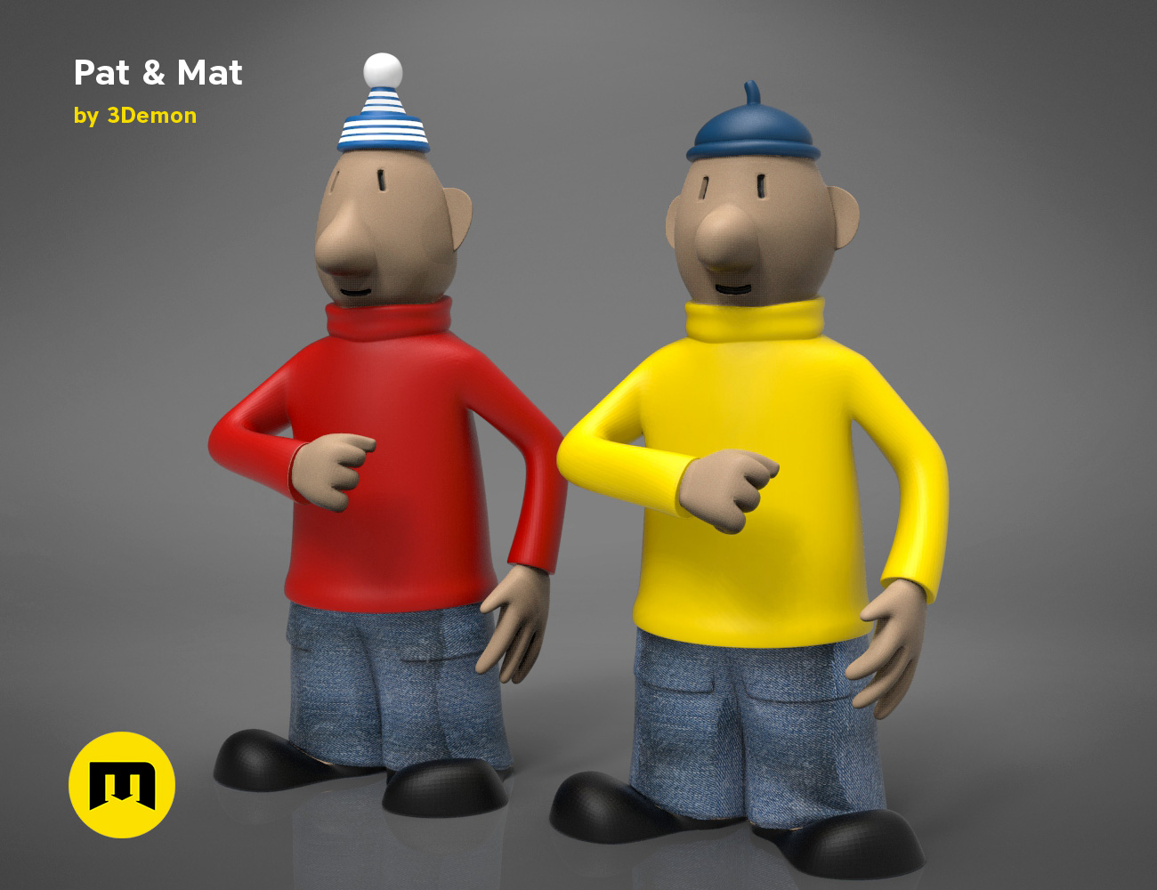 slecht humeur tweede terugbetaling Pat & Mat Figures – 3Demon - 3D print models download