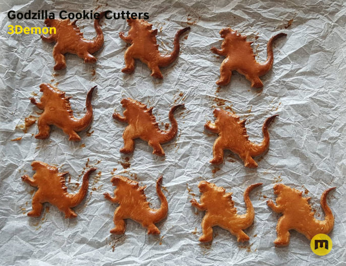 Godzilla Cookie Cutters stl by 3Demon
