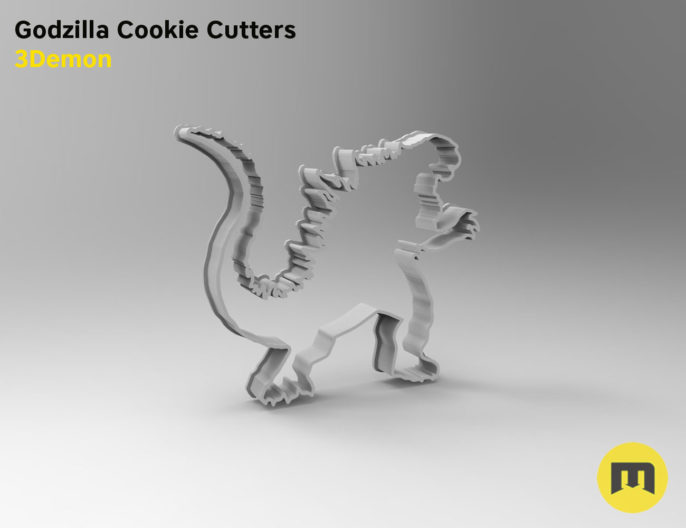 Godzilla Cookie Cutters stl by 3Demon-print1