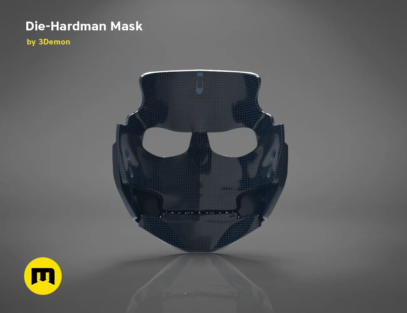 Die-Hardman Mask - Death Stranding STL, front view textured 3D print cosplay prop