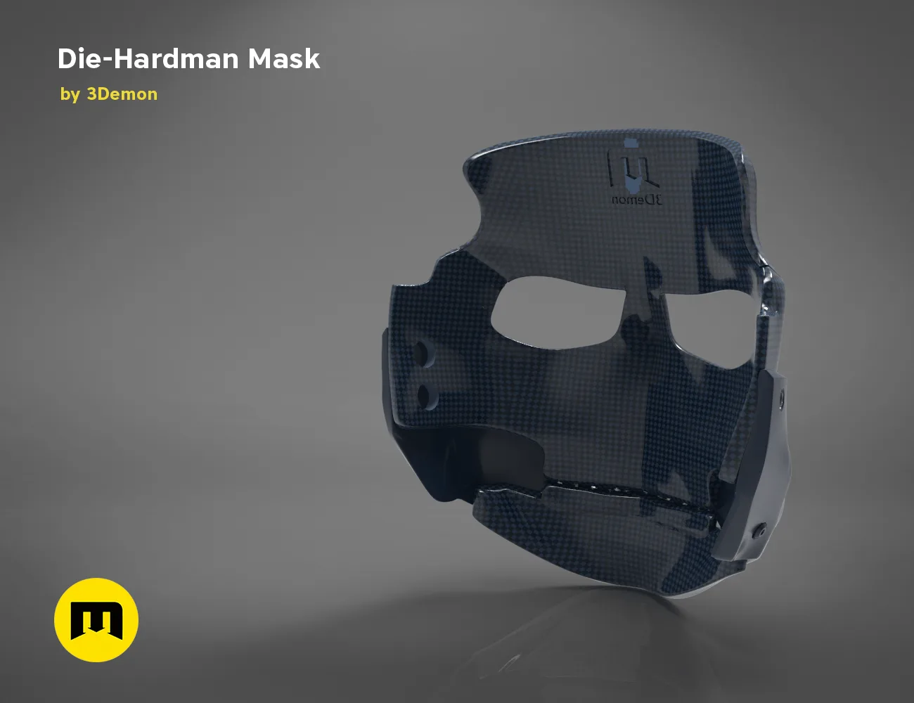 Die-Hardman Mask - Death Stranding STL, textured 3D render of full-face helmet, 3D print cosplay prop