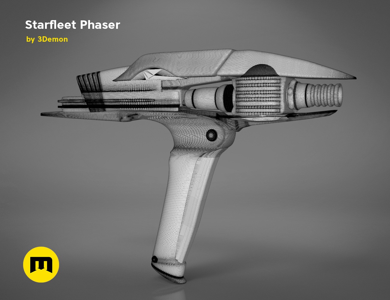 Gold Latinum & More Phaser 2 Star Trek Full Colour 3D Printed Models Horga'hn 