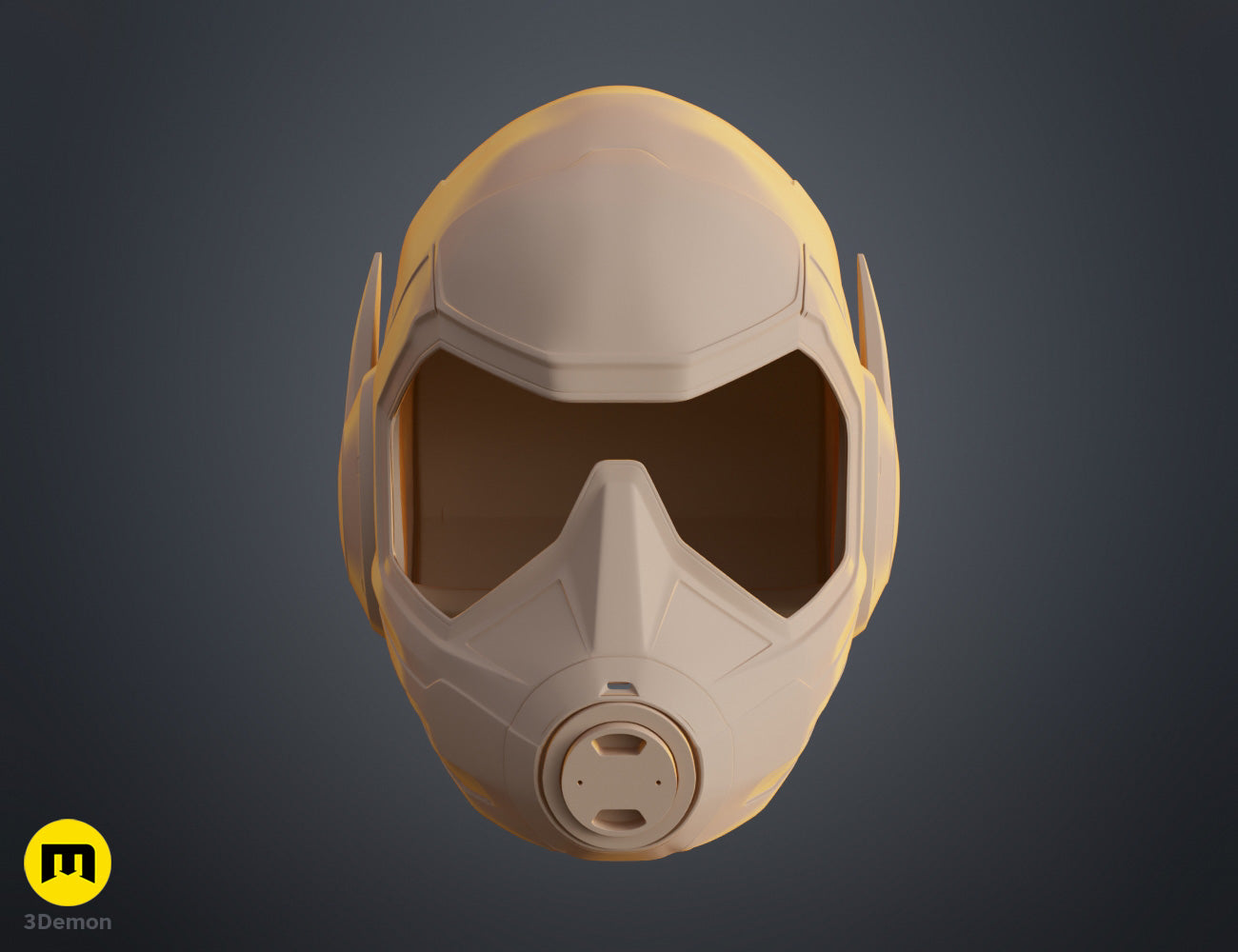 Printable 3D model of Wasp helmet - Ant-Man, front view textured cosplay prop, 3D print