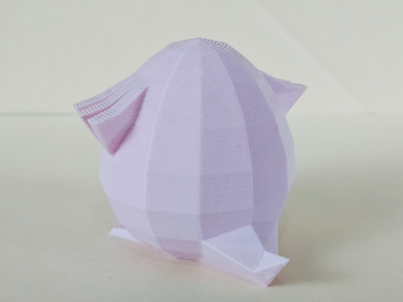 3D printed Chansey STL collectible figure, light purple, front view, plain background