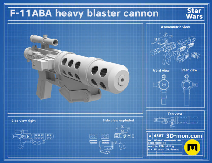 Sith Trooper F-11ABA Blaster Cannon — 3D printable STL model