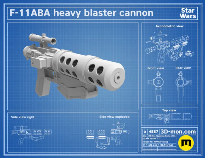 Sith Trooper F-11ABA Blaster Cannon — 3D printable STL model