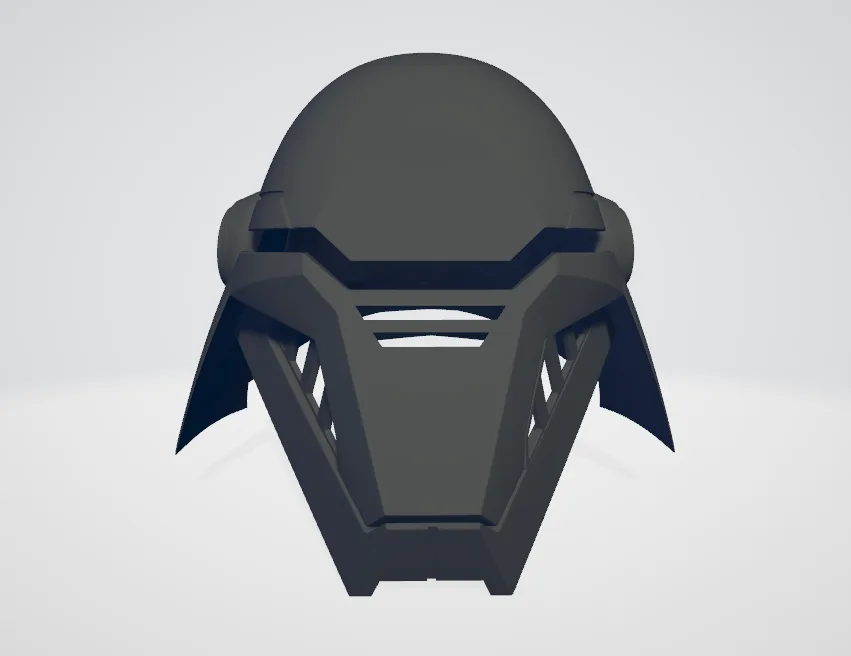 Second sister Inquisitor helmet - Star Wars Fallen Order, front view 3D render, 3D print cosplay prop