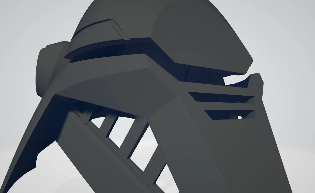 STL preview of Second Sister Inquisitor helmet - Star Wars Fallen Order, top-down 3D print cosplay prop.