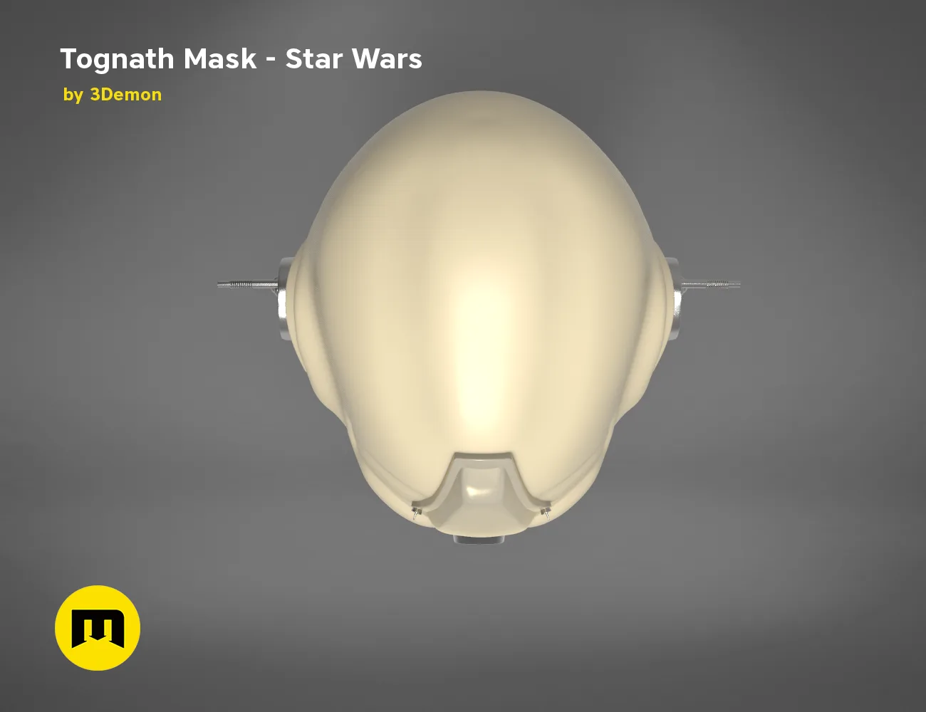 Tognath Mask - Star Wars STL, front view matte 3D print cosplay prop