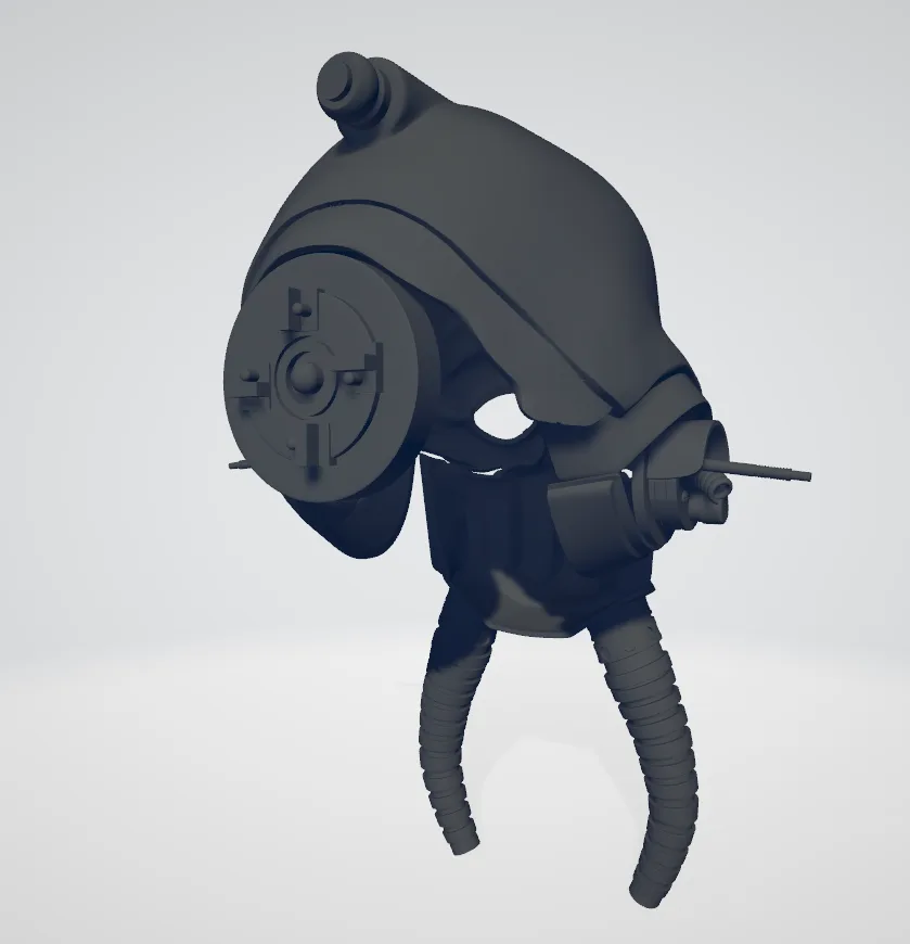 Tognath Mask - Star Wars STL, dark 3D printed cosplay prop, side view