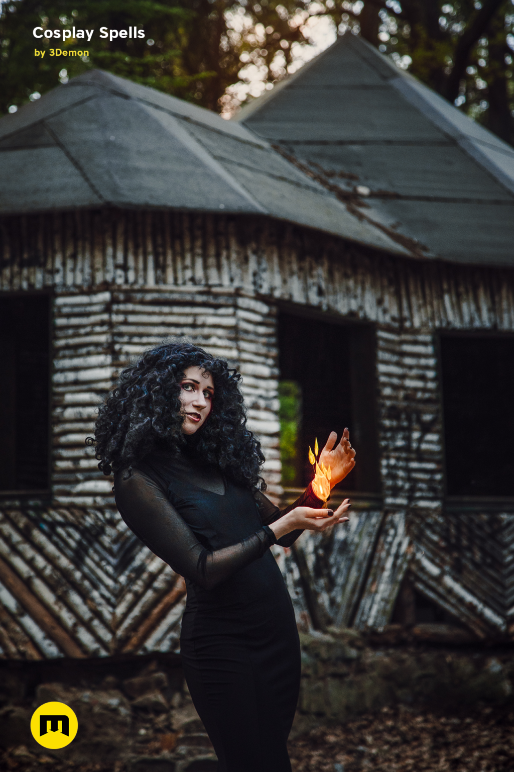 3D visualization of Cosplay Spells STL, witch holding fiery orb, 3D print cosplay prop
