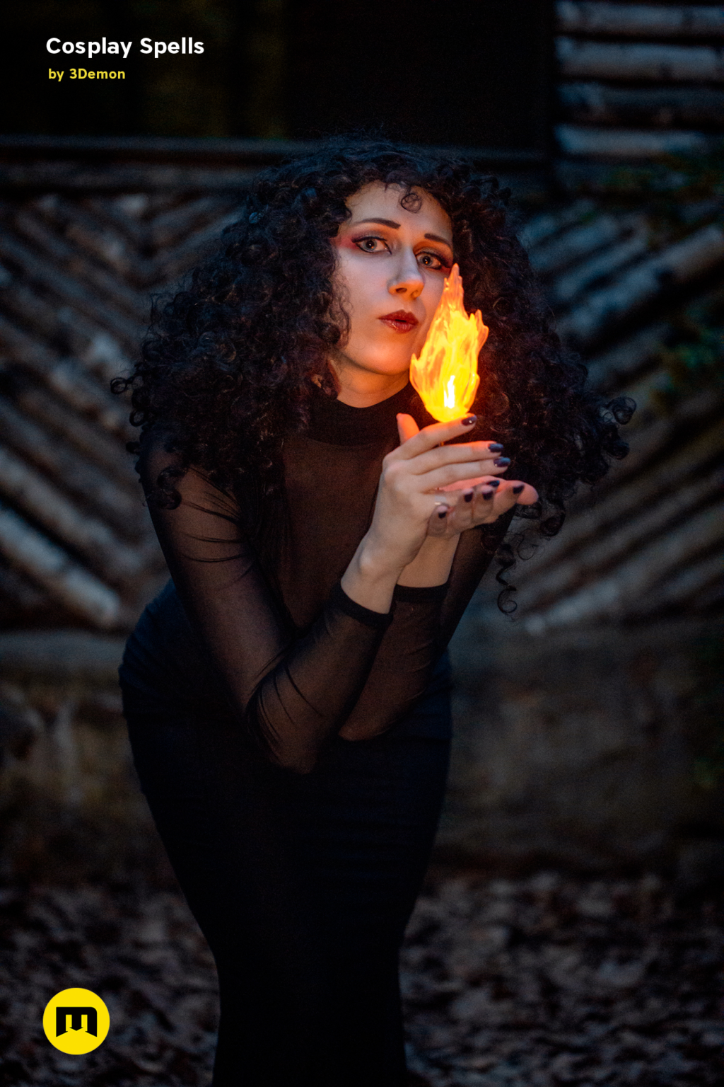 Cosplay Spells STL, fiery witch hand prop, 3D print cosplay prop