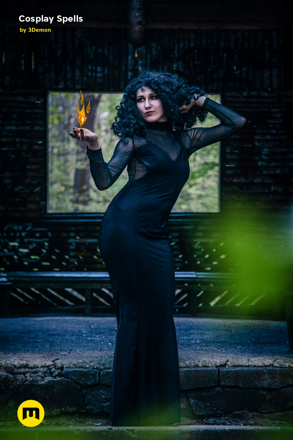 Cosplay Spells STL, witch holding fiery orb, dark 3D printed cosplay prop