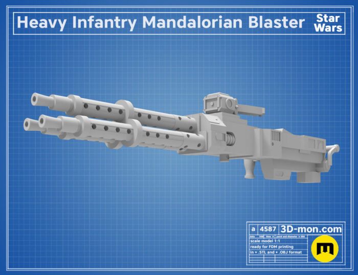 Heavy Infantry Mandalorian Blaster Cannon Paz Vizsla — 3D printable STL model