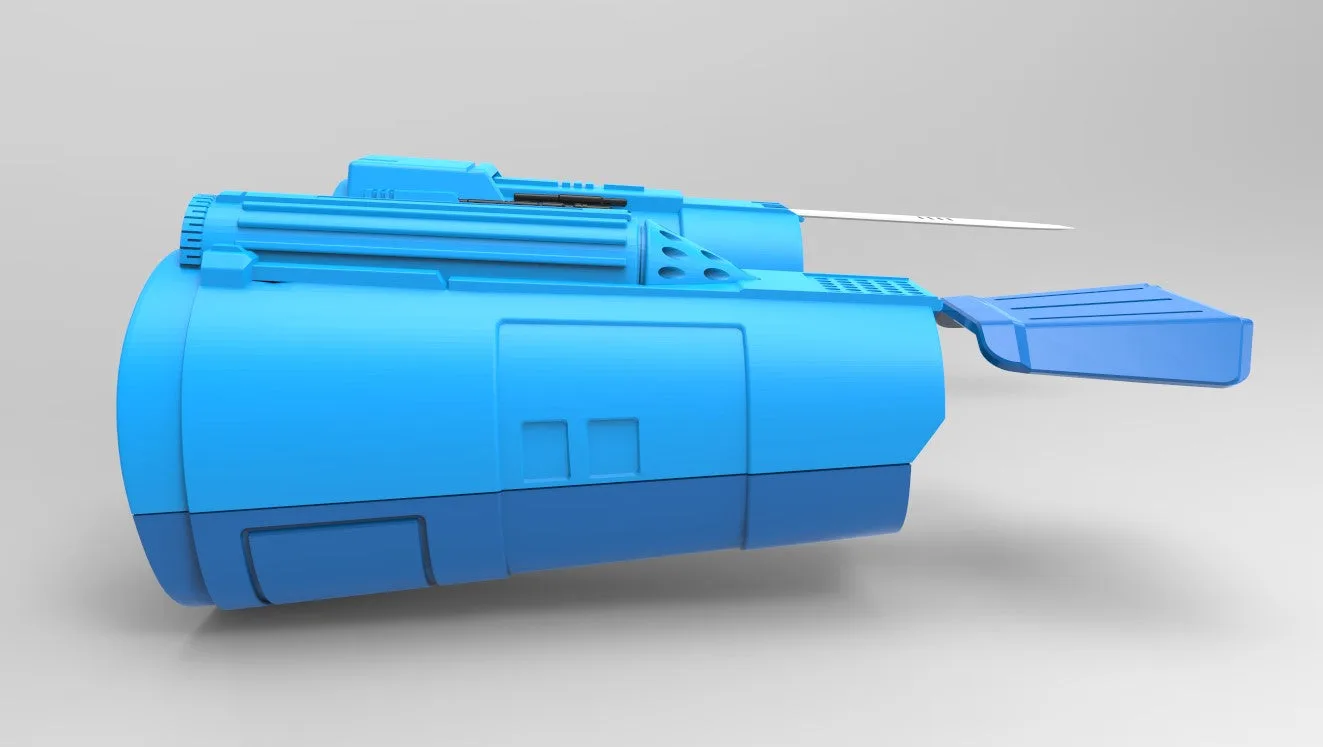 3D model render of Gauntlets Bo-Katan Mandalorian, blue hilt and blade, Star Wars cosplay prop