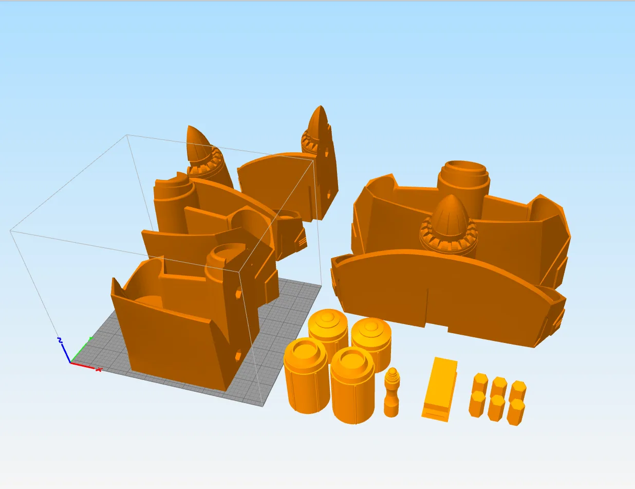 Color-coded parts breakdown of Jetpack Bo-Katan Mandalorian, Mandalorian cosplay prop assembly guide
