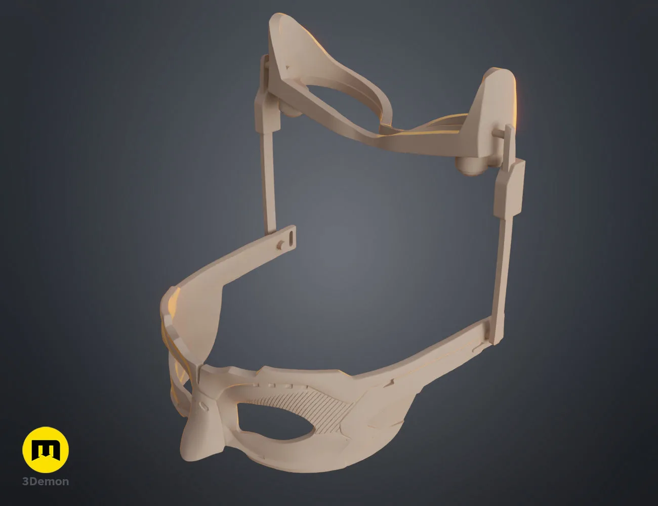 3D visualization of Catwoman mask - Dark Knight Rises, sleek cosplay prop with headband, 3D print
