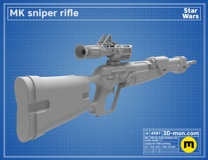 MK Sniper Rifle Fennec Shand — 3D printable STL model