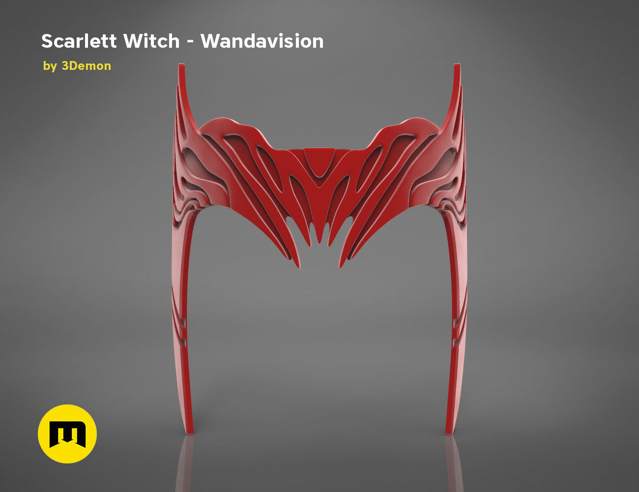 3D visualization of Scarlet Witch Headpiece, Wandavision-inspired cosplay accessory, 3D print