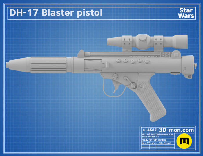 DH-17 Blaster — 3D printable STL model