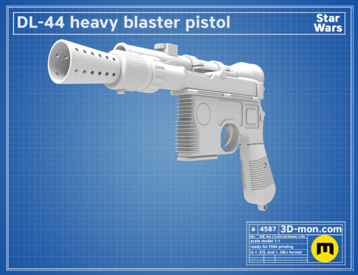 DL-44 Heavy Blaster Pistol — 3D printable STL model