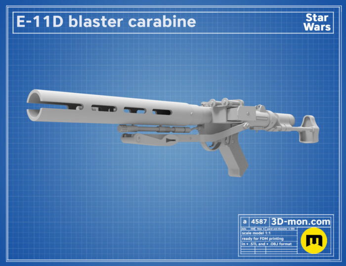 E-11D Blaster — 3D printable STL model