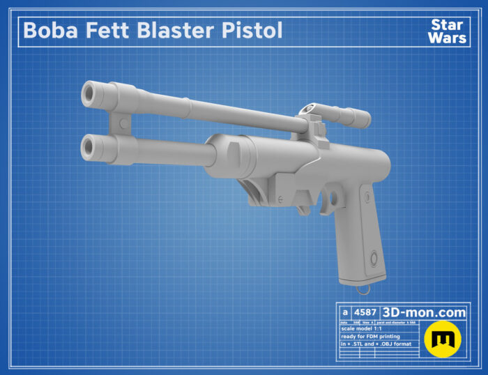 Boba Fett's Blaster Pistol — 3D printable STL model