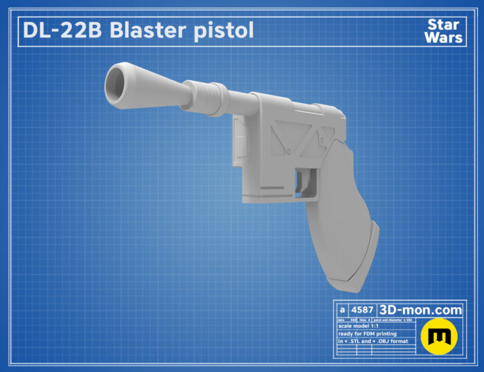 DL-22B Blaster — 3D printable STL model