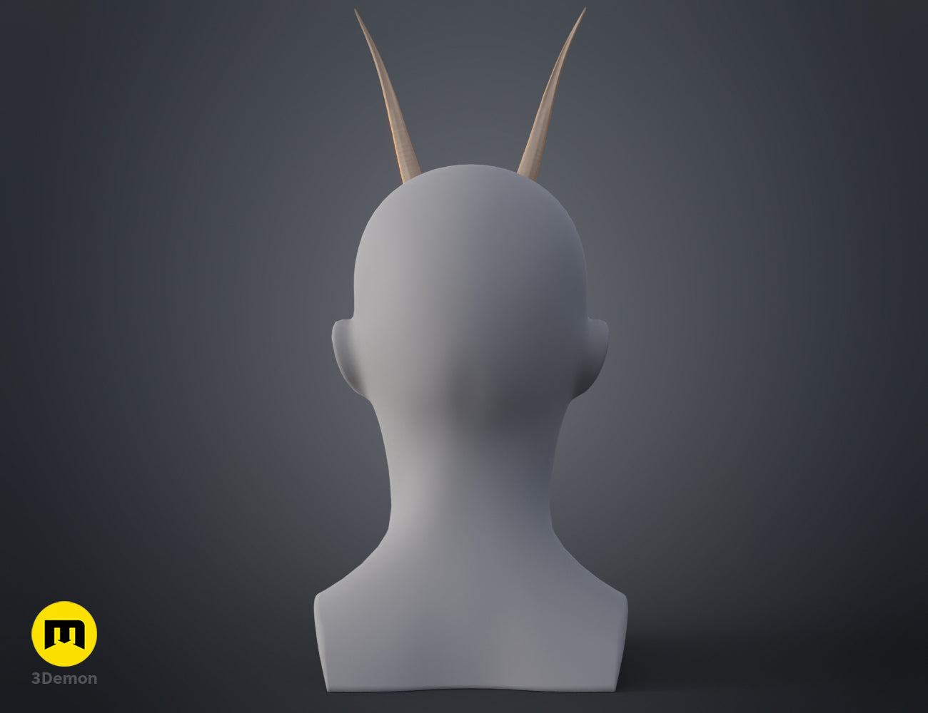 3D model render of Oribi horns, dual-horn accessory for 3D print cosplay prop