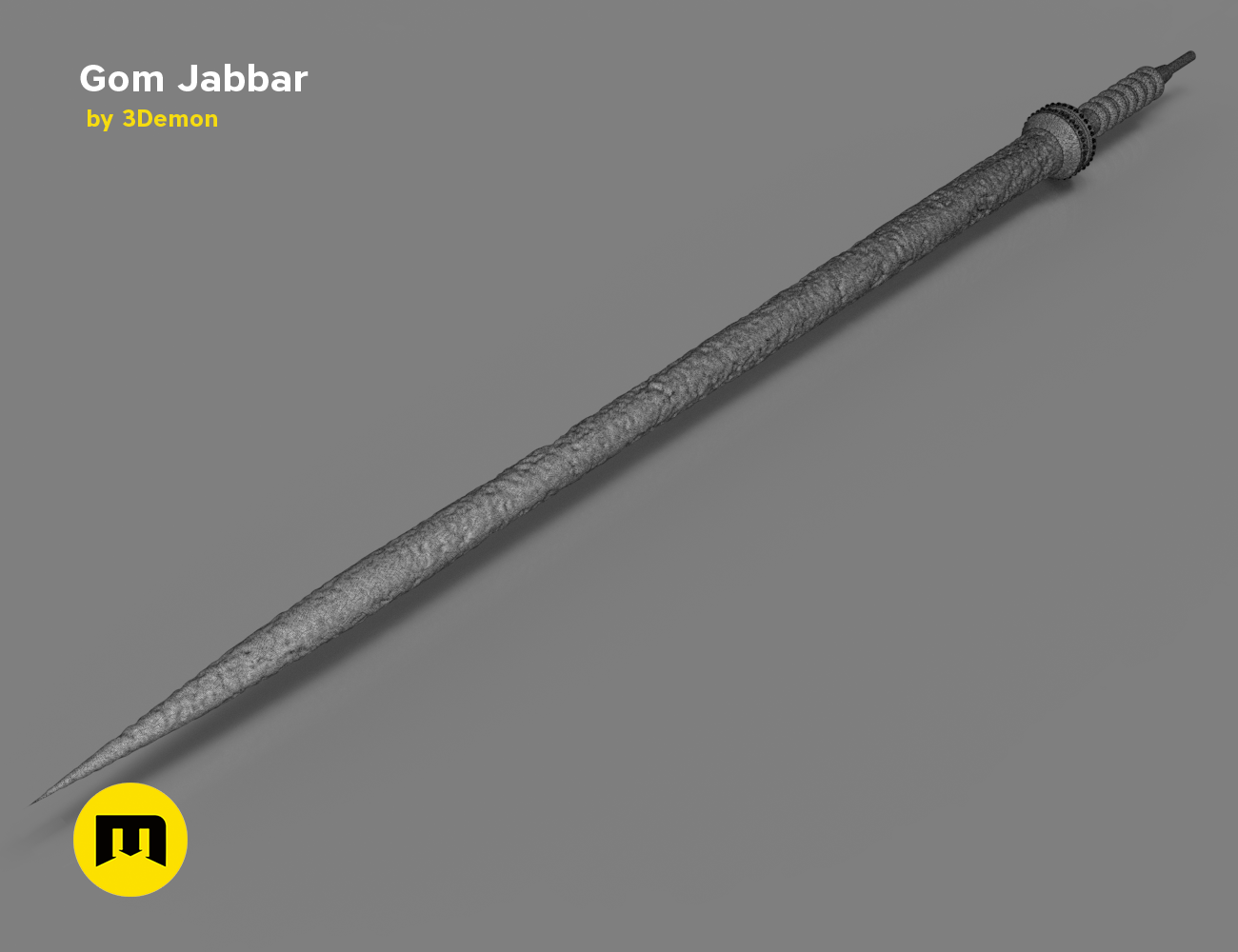 3D model render of Gom Jabbar, ancient Egyptian flail weapon, 3D print cosplay prop
