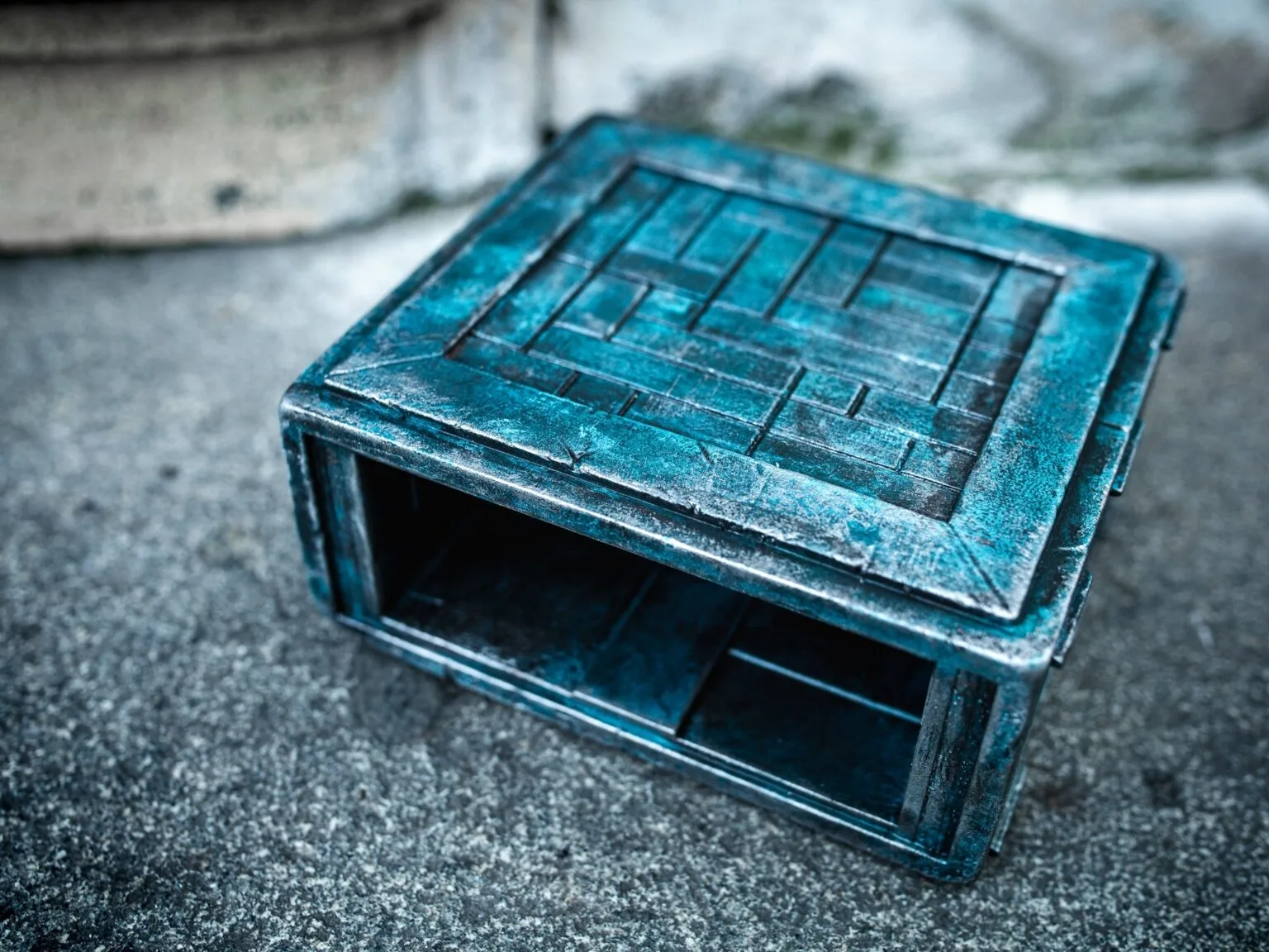 Color-coded parts breakdown of Box of Pain STL, blue 3D printed puzzle box assembly guide