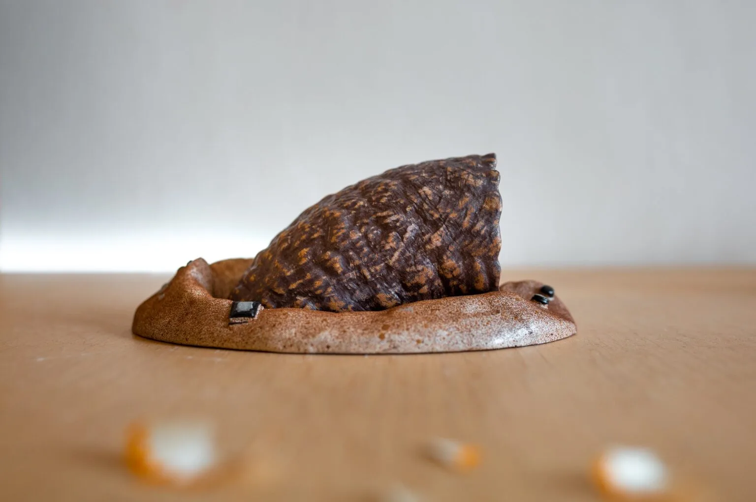 Clay render of Sandworm Pencil Sharpener - Dune, desert-themed 3D print model