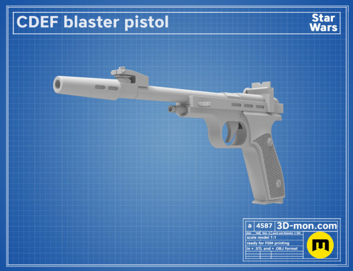 CDEF Blaster Pistol — 3D printable STL model