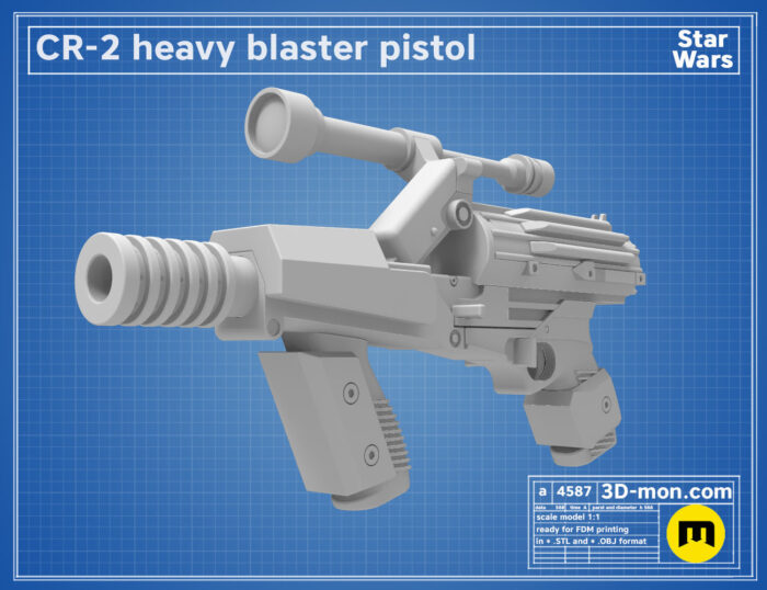 CR-2 Blaster Pistol — 3D printable STL model